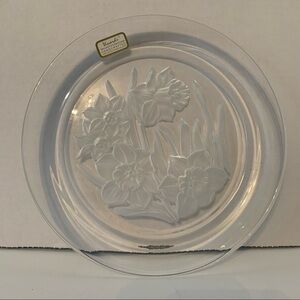 Vinardi Floral Lead Crystal Art 8" Glass Plate